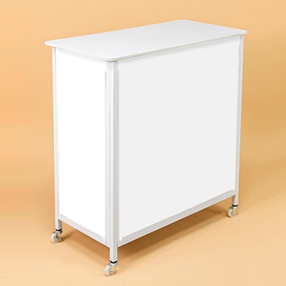 Mobile Portable Display Counter Table, Foldable Tradeshow Stand, Supermarket Demo Table, Event Reception Desk for Indoor Outdoor Use