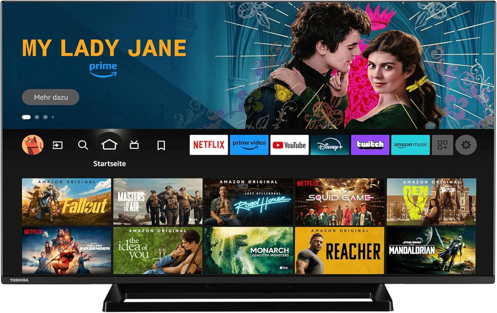 Toshiba Telewizor 55 cali Smart TV Fire TV 4K UHD Telewizor Dolby Vision HDR & Dolby Atmos, Sound by Onkyo, Triple Tuner, LED TV 55UF3F63DAR (2026)