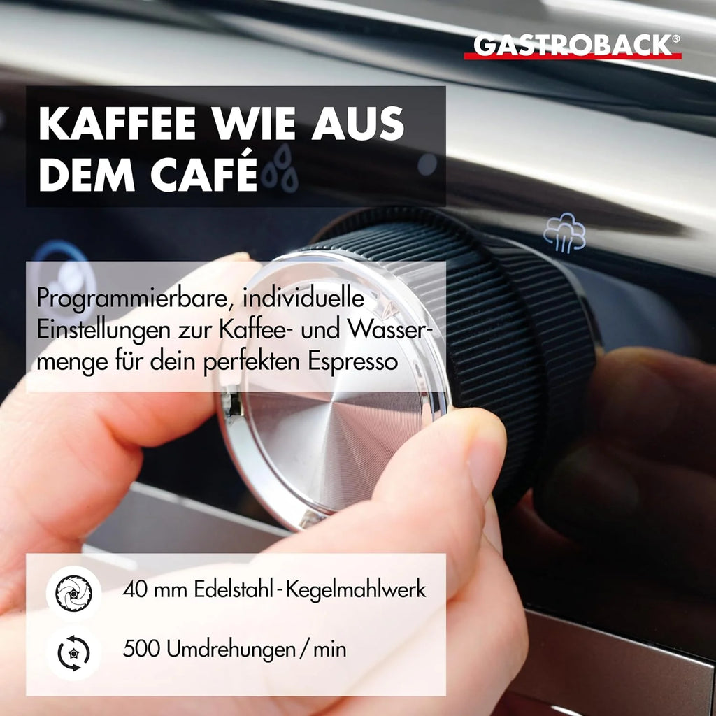 Gastroback Espresso Barista Pro Ekspres do Kawy, Srebrny/Czarny, 1550W 240V