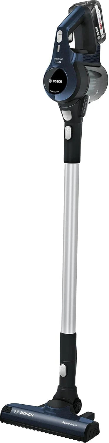 Bosch Akumulatorowy odkurzacz Unlimited seria 6 BKS6111P, bezprzewodowy odkurzacz ręczny, bezworkowy, lekki, higieniczny filtr, wysoka moc ssania, długi czas pracy, ssawka szczelinowa, wszystkie