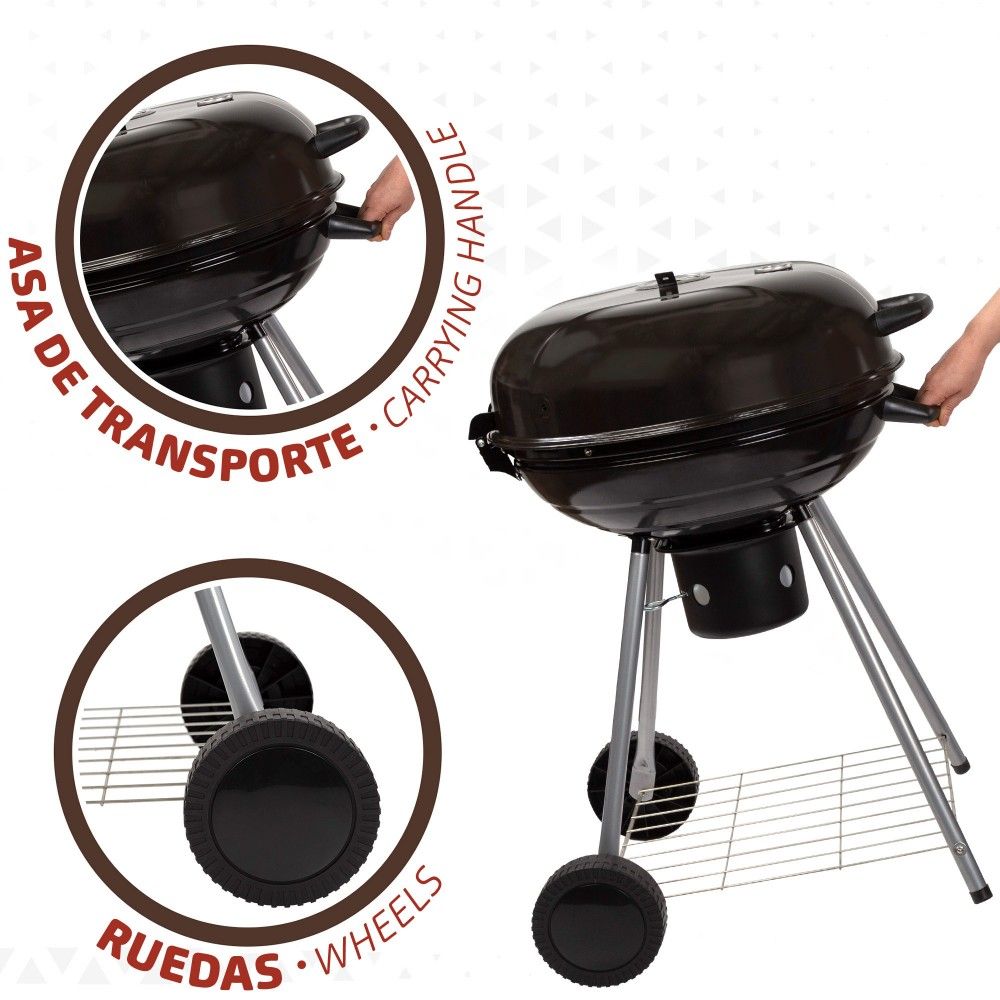 Aktywny okrągły grill węglowy z pokrywką
