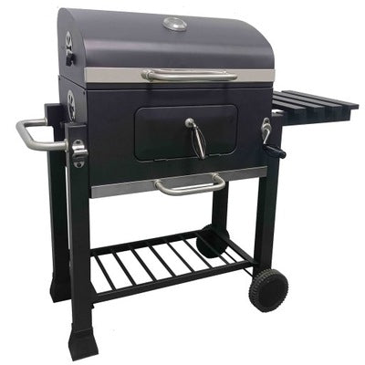 GRILL WĘGLOWY BBQ - ŻELIWNY RUSZT XXL 57 x 43 cm DUŻY ZAMYKANA POKRYWA