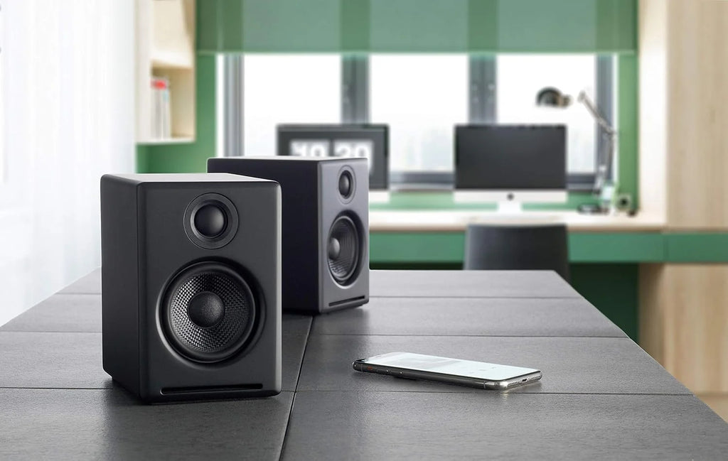 Głośniki komputerowe Audioengine A2 Bluetooth — bezprzewodowy system głośników komputerowych o mocy 60 W
