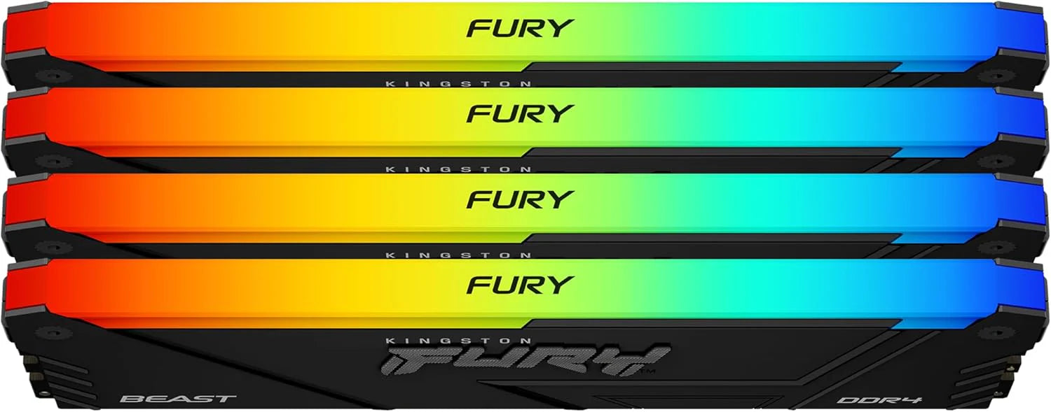 Kingston FURY Beast 32 GB 3200 MT/s DDR4 CL16 Desktop Memory Pojedynczy moduł | Intel XMP | AMD Ryzen | Plug n Play | Synchronizacja podczerwieni RGB | KF432C16BB2A/32