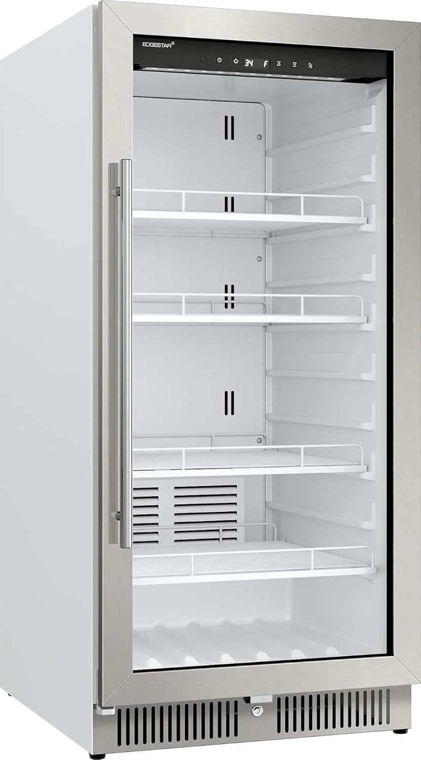 22 Wide 10.1 Cu. Ft. Commercial Beverage Merchandiser – Stainless Steel, Temp Alarm, Reversible Door