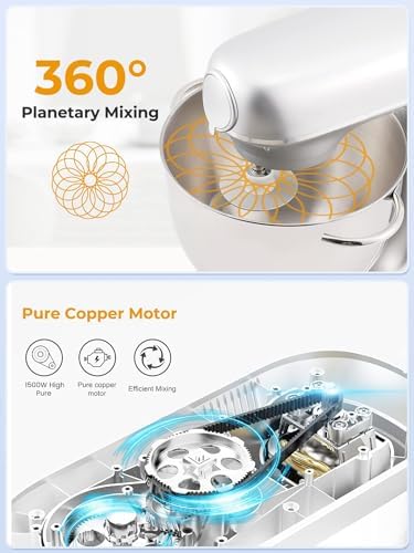 8L Stand Mixer z wyświetlaczem LED 6-Speed Tilt-Head-Healed Electric Kitchen Maszyna do miski ze stali nierdzewnej Mięso miedło Whisk Pasta Maker Do Pieczenia