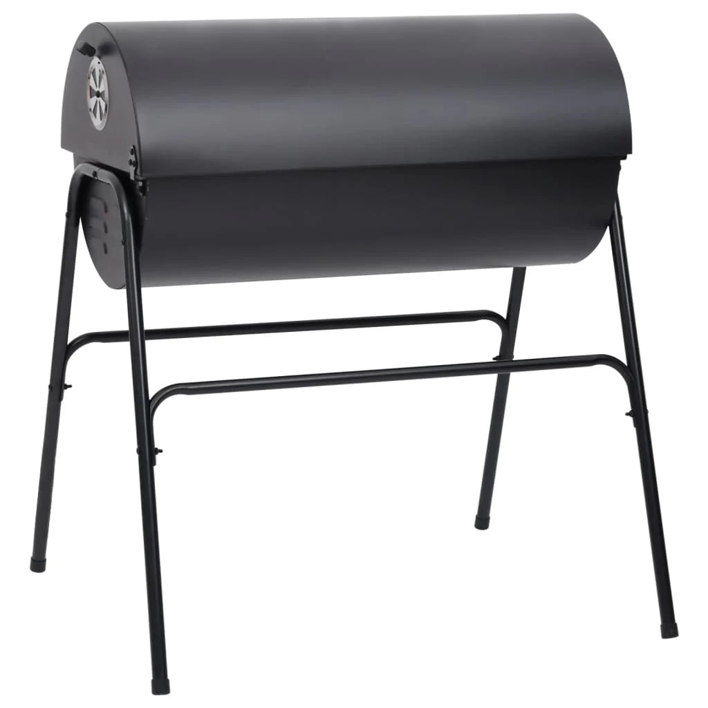 Grill 2026 z 2 czarnymi rusztami – przenośny grill stalowy o wymiarach 80x95x90 cm