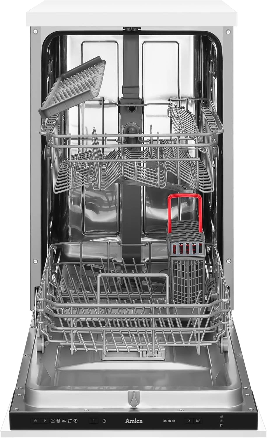 Amica EGSPV 587 915 zmywarka do zabudowy/w pełni zintegrowana zmywarka (bez frontu mebli) / szerokość 45 cm / 5 programów/Aquastop/kosz na sztućce