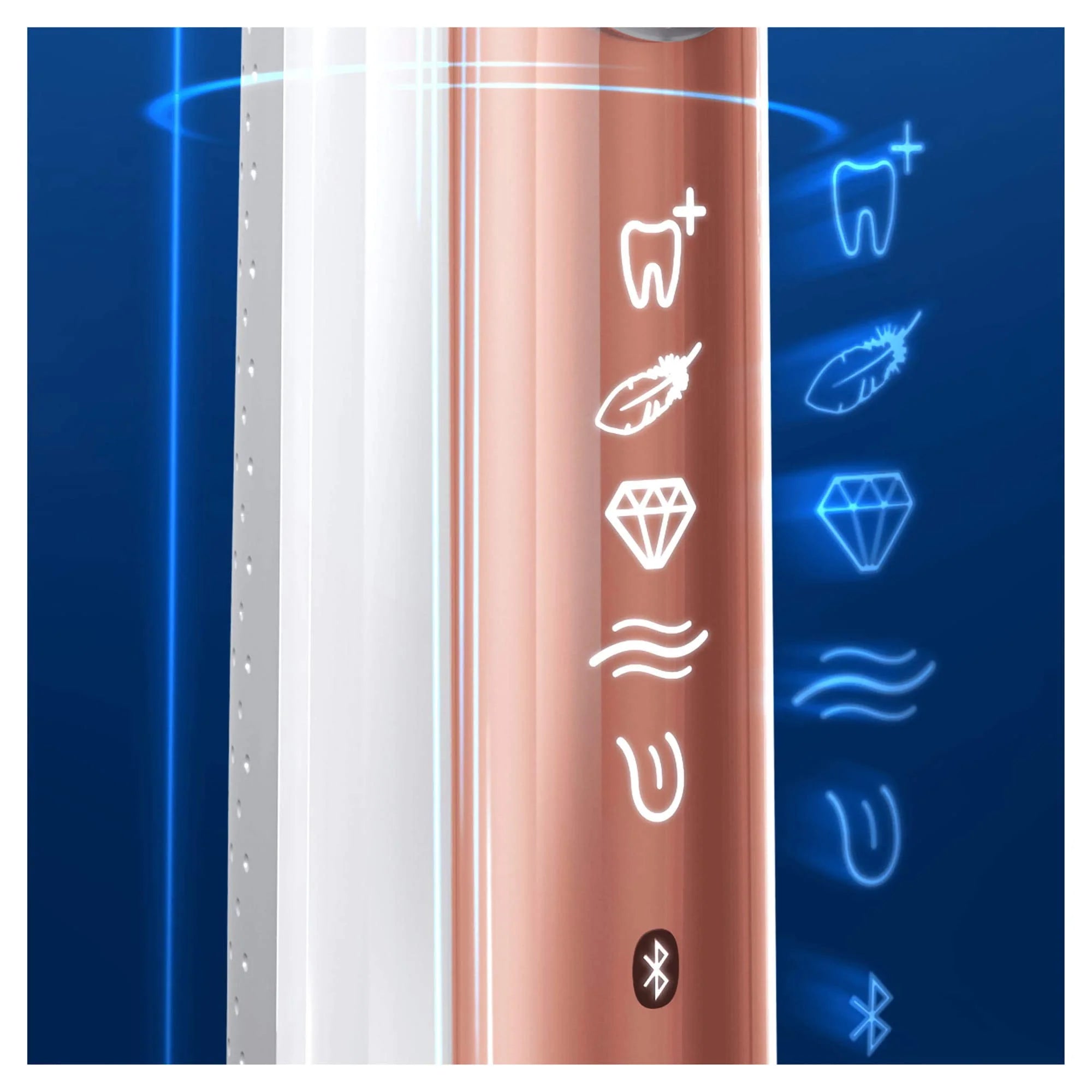 Oral-B Genius X 20900 elektryczna szczoteczka do zębów, dwupak, 6 trybów czyszczenia, Bluetooth, etui, prezent, różowe złoto