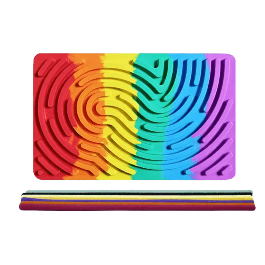 Montessori Silicone Sensory Board with Adhesive Colorful Strips