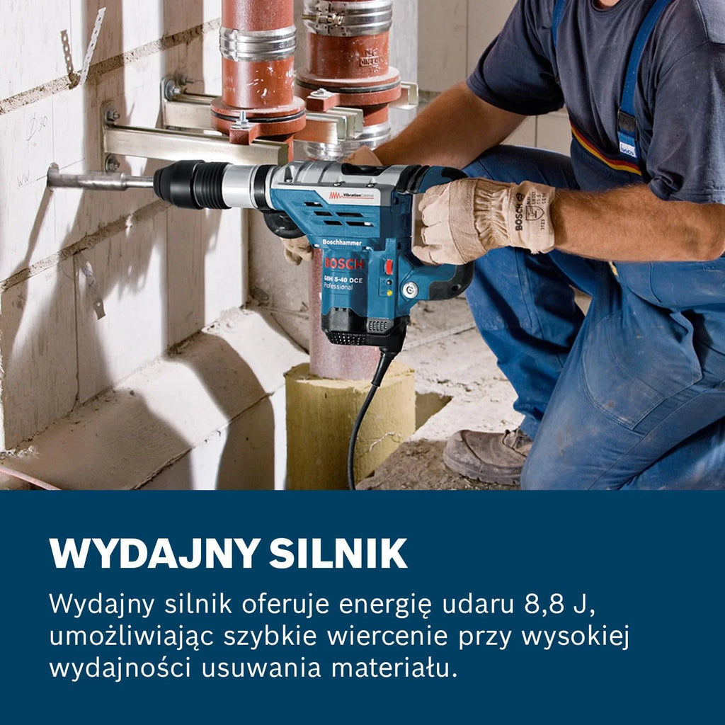 Bosch Professional: młot udarowo-obrotowy GBH 5-40 DCE (1 150 W, uchwyt SDS max, nominalna prędkość obrotowa 165 – 330 min-1, walizka)