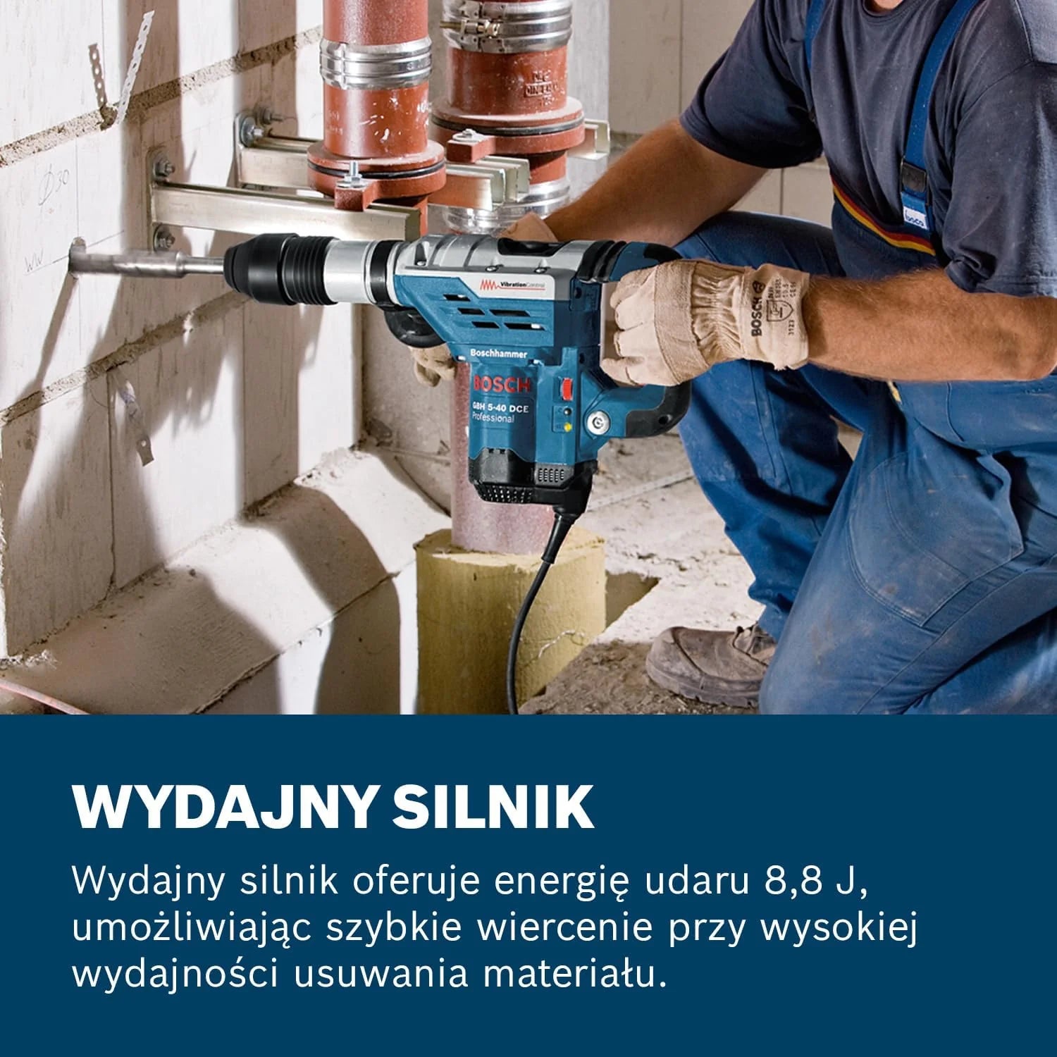 Bosch Professional: młot udarowo-obrotowy GBH 5-40 DCE (1 150 W, uchwyt SDS max, nominalna prędkość obrotowa 165 – 330 min-1, walizka)