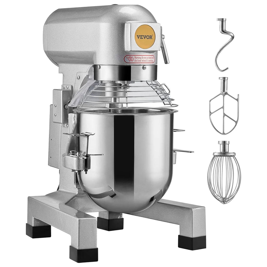 VEVOR Komercyjny robot kuchenny, mikser kuchenny 18,7 l, 3 regulowane prędkości, 1100 W mikser do ugniatania z miską ze stali nierdzewnej do restauracji, piekarni, piekarni, baru, kuchni