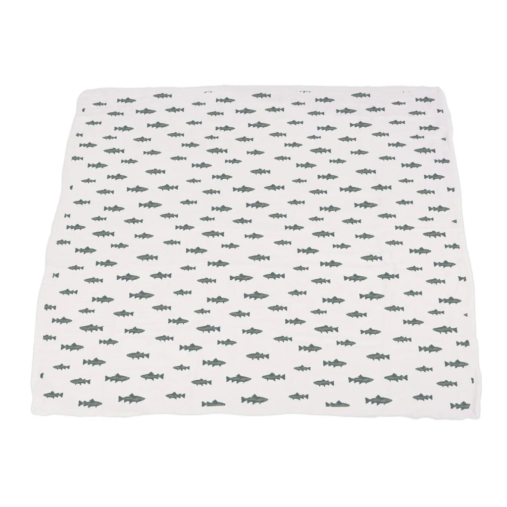 Gone Fishing and Hunter's Camo Bamboo Throw Blanket