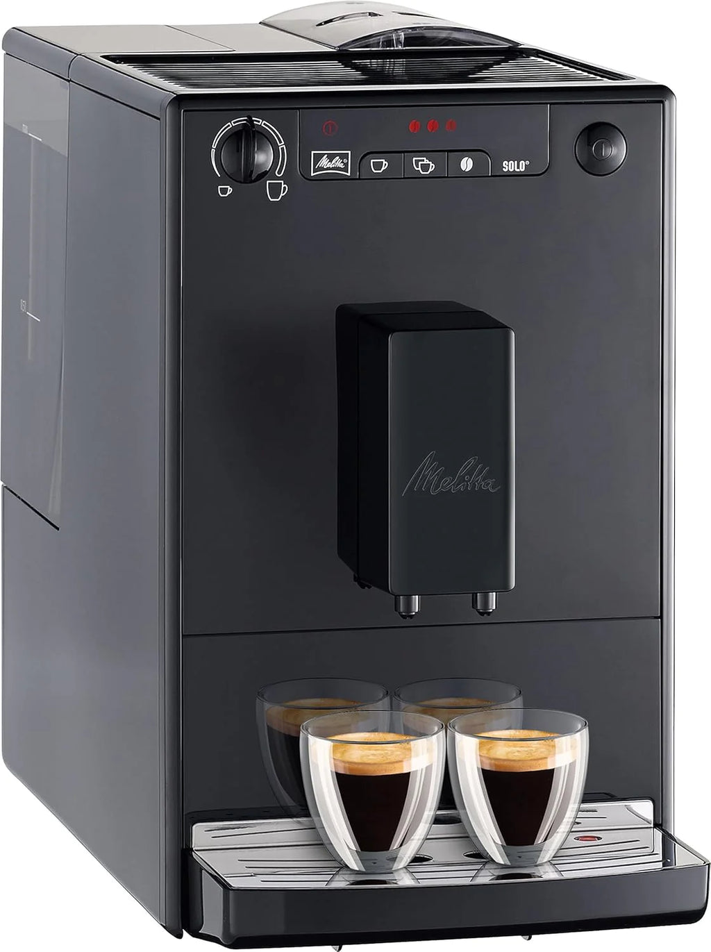 Melitta E 950-222 Caffeo Solo Automatyczny Ekspres do Kawy, 1400 W, 1,2 Litra, Czarny/Srebrny