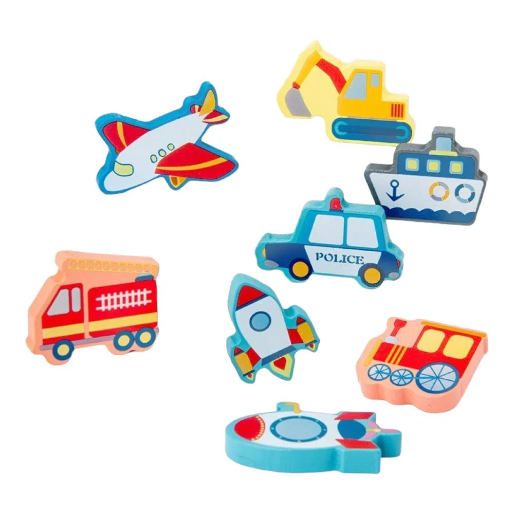 Wooden Sorting Puzzle with Magnetic Fishing, Board, Letters & Numbers