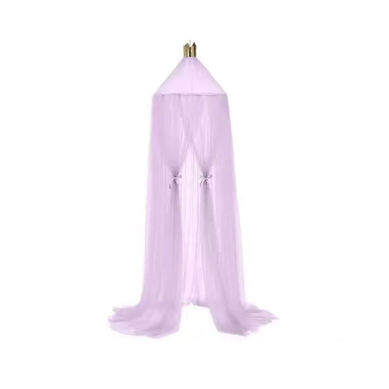 Round Crib Canopy with Dome Top, Mesh Curtain for Baby Nursery Decor