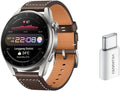 HUAWEI WATCH 3 Connected Watch 4G, Ekran dotykowy AMOLED, Ciągłe śledzenie zdrowia, Połączenia eSIM, GPS, 14 dni autonomii, współpracuje z iOS i Androidem, czarna bransoletka