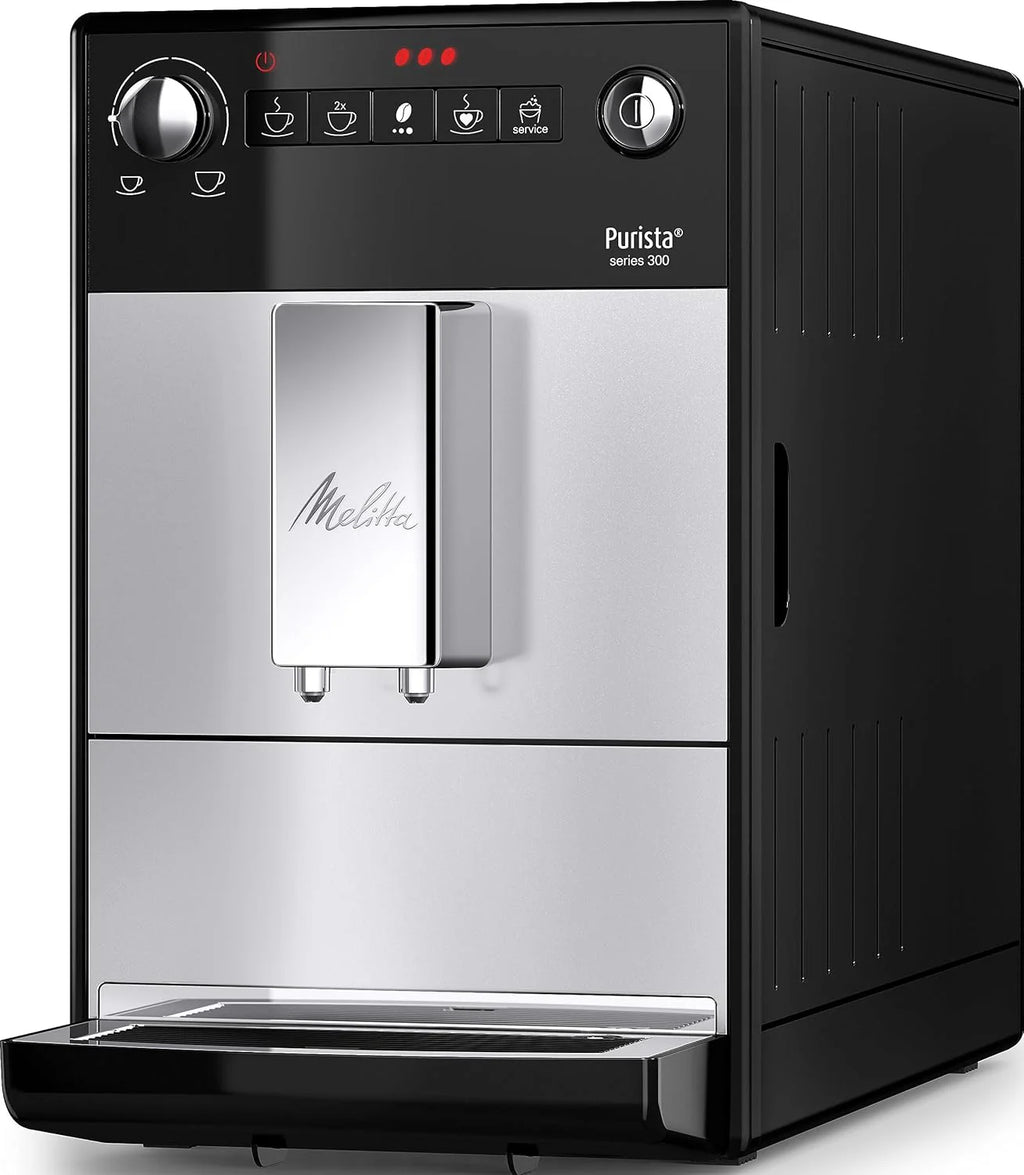 Melitta Purista - w pełni automatyczny ekspres do kawy z ulubioną funkcją kawy, z młynkiem i 3-stopniową regulacją mocy kawy, do kawy i espresso, czarny