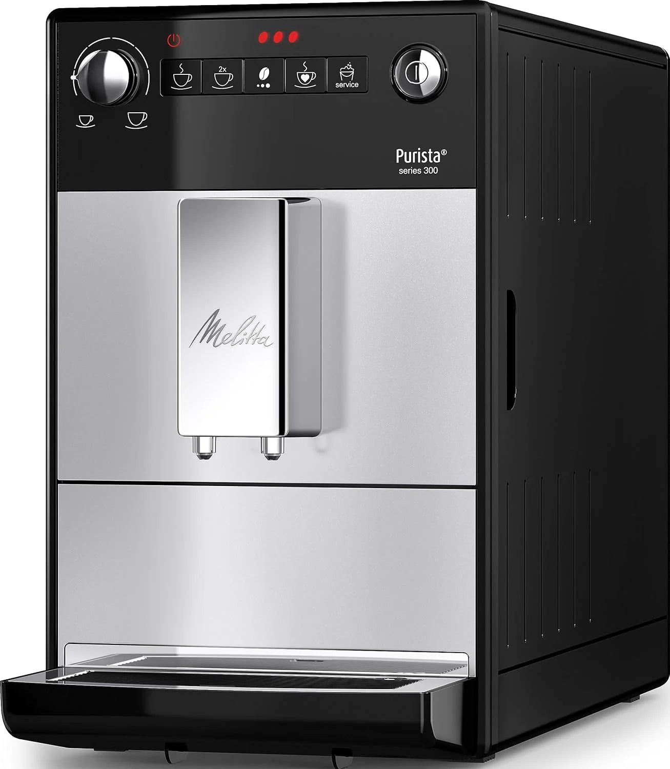 Melitta Purista - w pełni automatyczny ekspres do kawy z ulubioną funkcją kawy, z młynkiem i 3-stopniową regulacją mocy kawy, do kawy i espresso, czarny