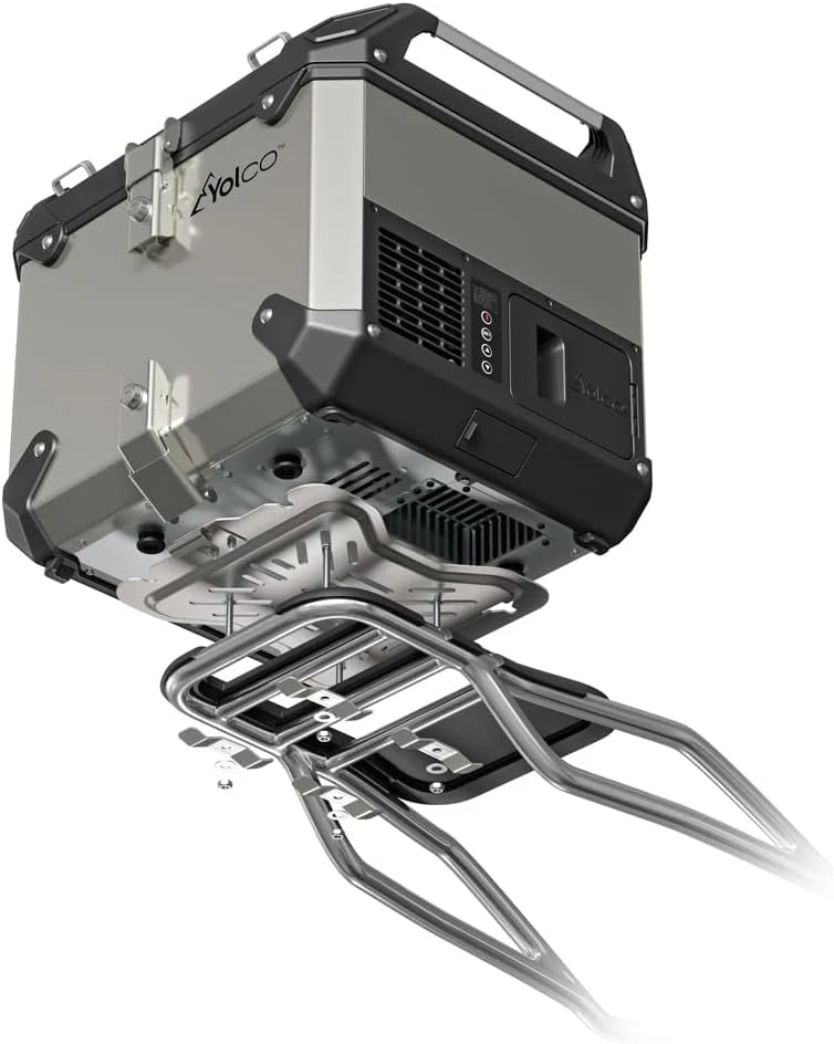 Yolco MCX17 Silver motocyklowa lodówka turystyczna Top Case – 17 l kompresorowa lodówka, -20°C, sterowanie za pomocą aplikacji, 12/24 V i 230 V
