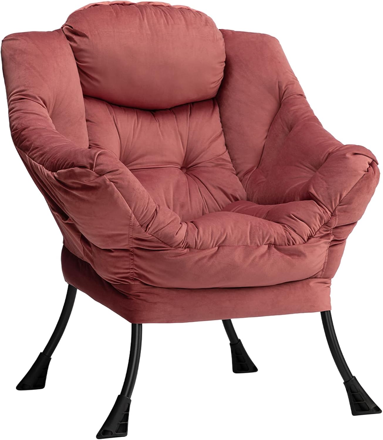 HollyHOME Poltrona, Relax Poltrona con Braccioli e Divano Pocket, Tessuto in Velluto, Leisure Sofa con Tessuto Moderno e Struttura in Acciaio, Blu Scuro