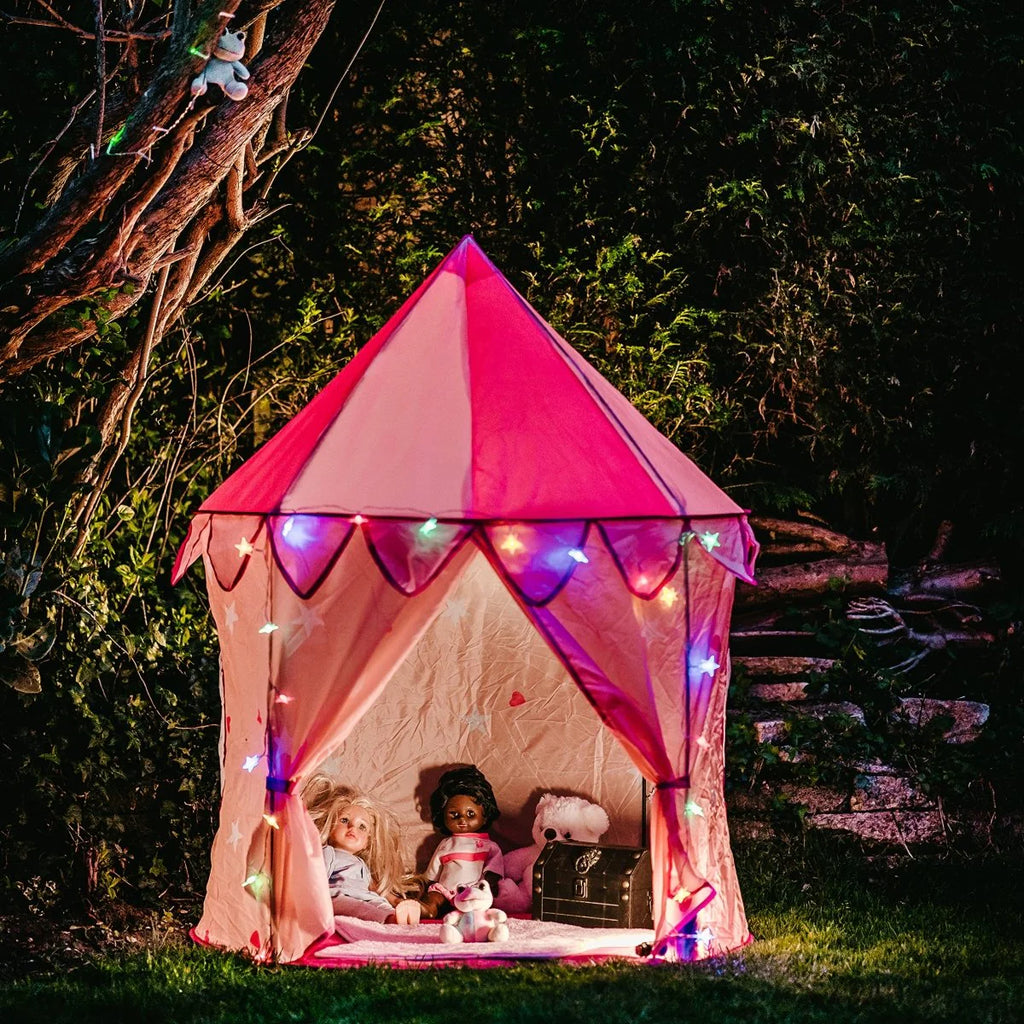 Princess Castle Play Tent with Colorful Star Lights Outdoor and Indoor