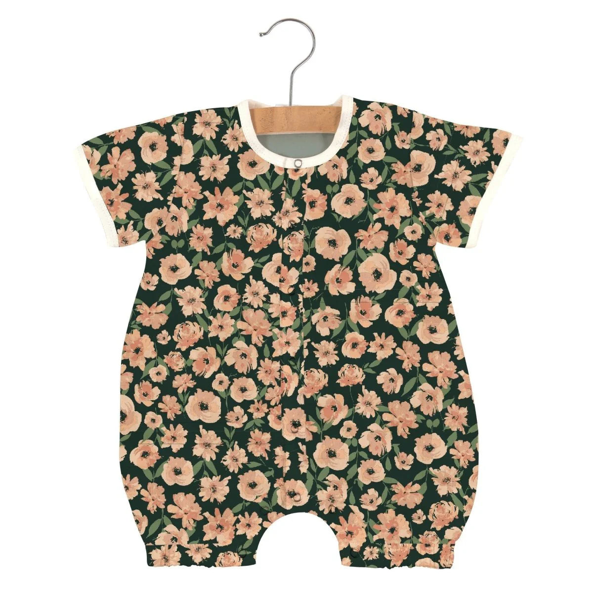 Soft Baby Romper - Natural Bamboo Fabric | Canyon Sunset Flowers