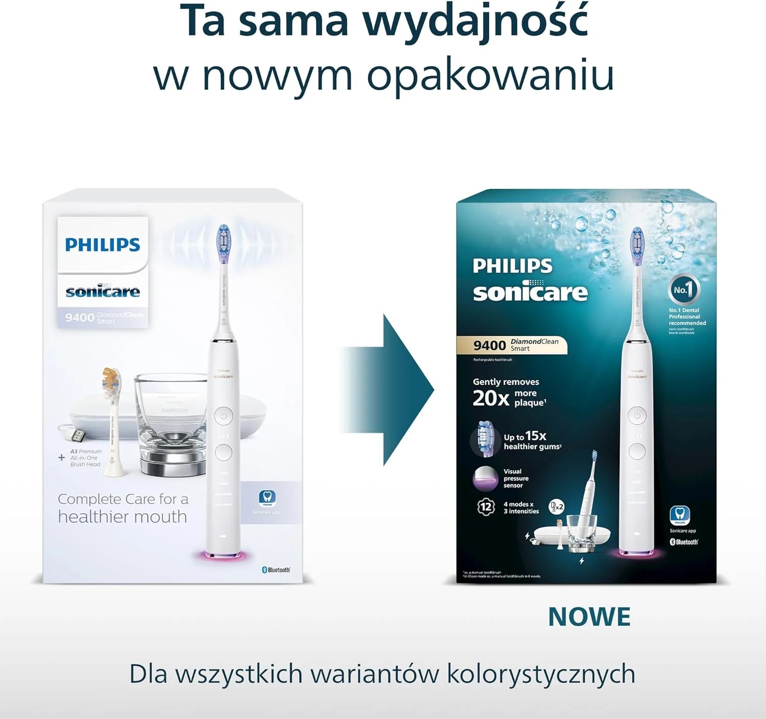 Elektryczna szczoteczka Philips Sonicare DiamondClean Smart 9400, soniczna szczoteczka do zębów z aplikacją, czujnik nacisku, 4 tryby szczotkowania i 3 poziomy intensywności, kolor czarny, HX9918/89