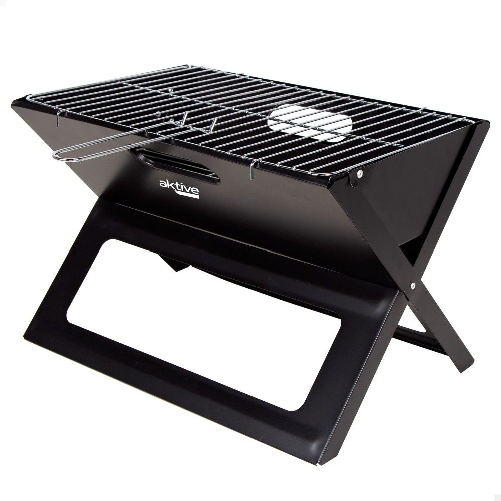 Aktywny przenośny i składany grill węglowy, 45x29x30 cm, stalowy, z uchwytem do przenoszenia