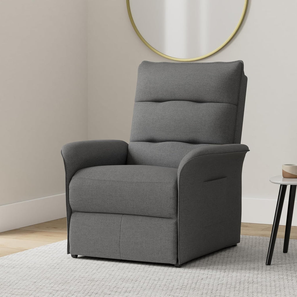 Fotel rozkładany elektrycznie FLEXISPOT z regulowanym oparciem, odchylany w zakresie od 105° do 155°, ergonomiczny fotel wypoczynkowy do sypialni, salonu i kina domowego (ciemnoszary)