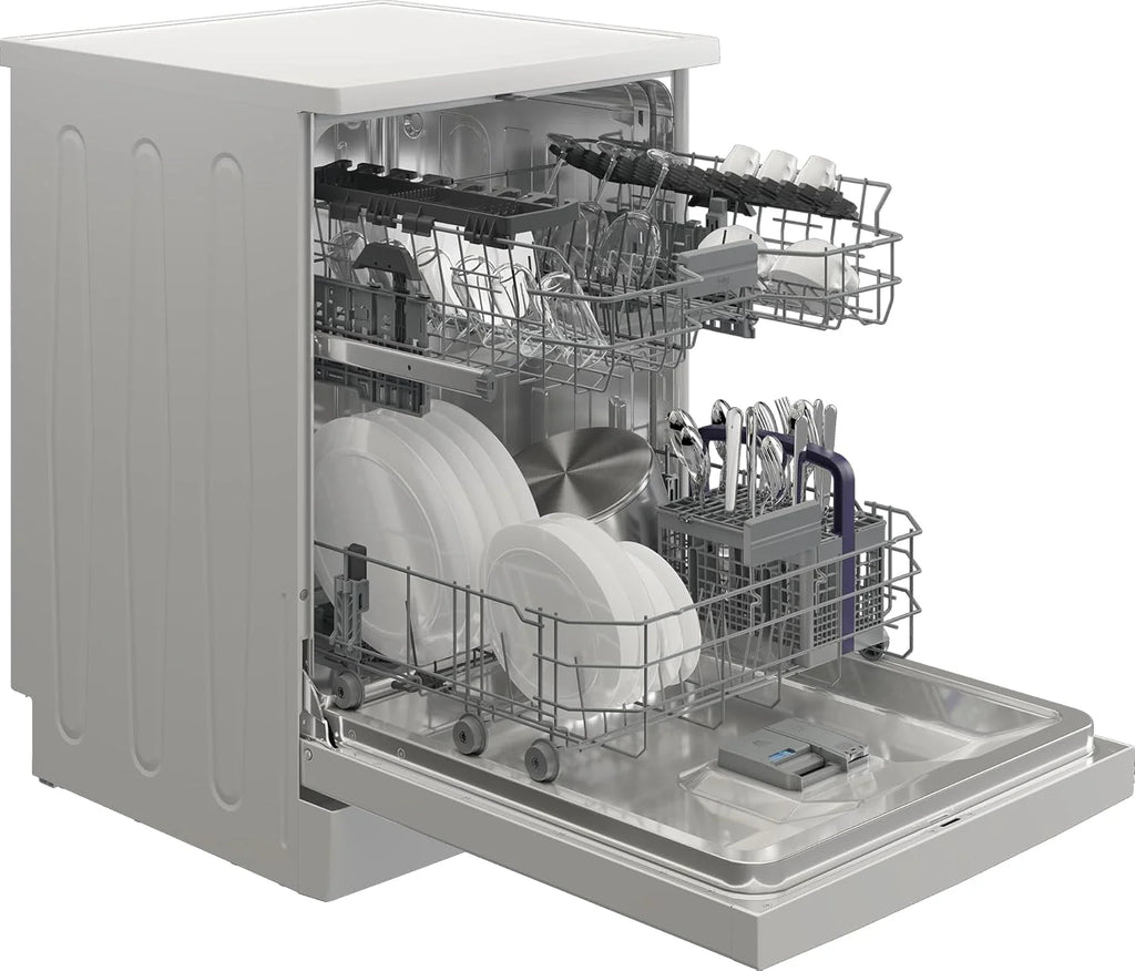 Beko BDFN26430W zmywarka do naczyń 60 cm, wolnostojąca, do zabudowy, na 14 nakryć wymiarowych, 6 programów, 4 dodatkowe funkcje, 3 poziomy zlewu, HigienIntense, SelfDry, program do połowy załadunku,