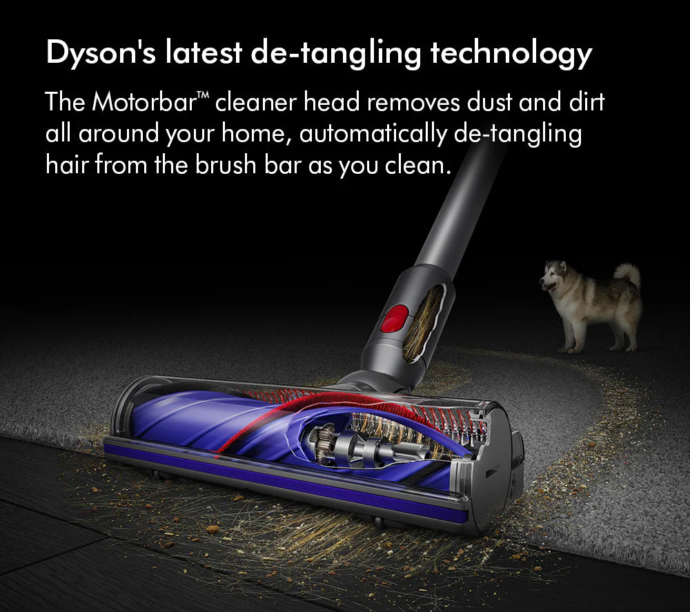Odkurzacz pionowy bezprzewodowy Dyson V11 Extra z 2026 r. – do 60 minut pracy – wykończenie w kolorze niklu i czerwieni