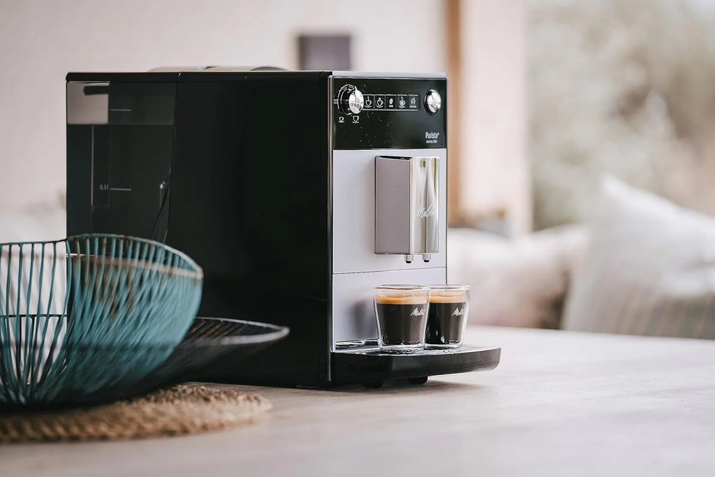 Melitta Purista - w pełni automatyczny ekspres do kawy z ulubioną funkcją kawy, z młynkiem i 3-stopniową regulacją mocy kawy, do kawy i espresso, czarny