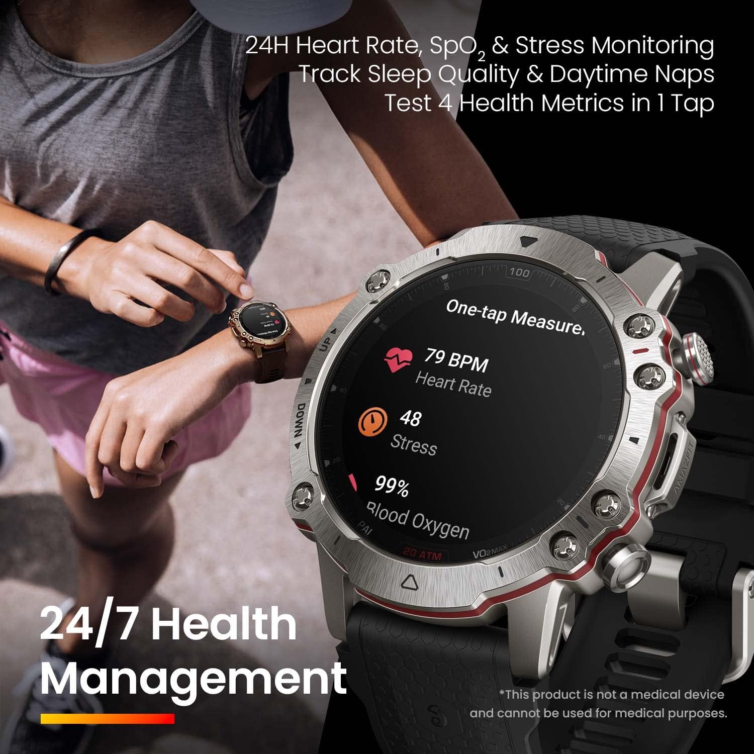 Amazfit Uniseks Falcon Granatowy Smartwatch, Czarny/Srebrny, 1.69