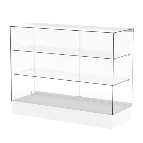 48" W x 17.9" D x 37.9" H - Black Full Vision Retail Display Case, Tempered Glass Display Cabinet with Glass Shelves and Storage Compartment,Storage Cabinets for Retail and Collectible Display