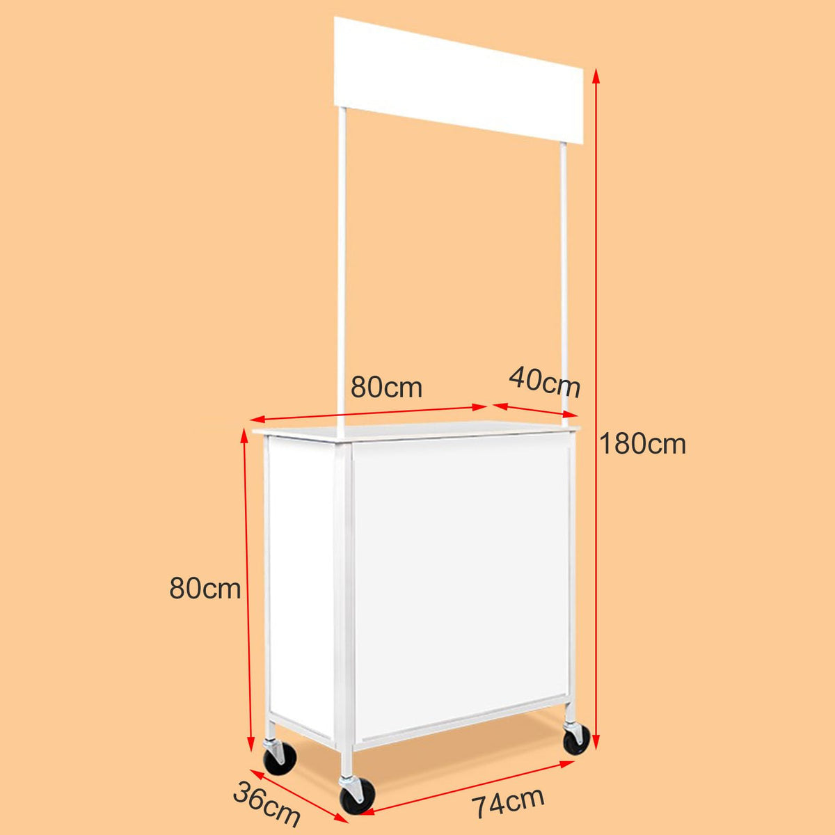 Mobile Portable Promotion Counter Table, Pop Up Podium Trade Show Exhibition Reception Event Desk Trade Show Display Counter Speech Stand ,Supermarket Tasting Table Advertising Display Banner Stand