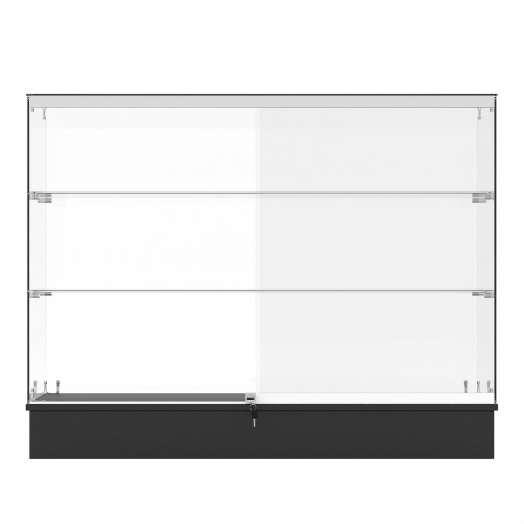 48" W x 17.9" D x 37.9" H - Black Full Vision Retail Display Case, Tempered Glass Display Cabinet with Glass Shelves and Storage Compartment,Storage Cabinets for Retail and Collectible Display