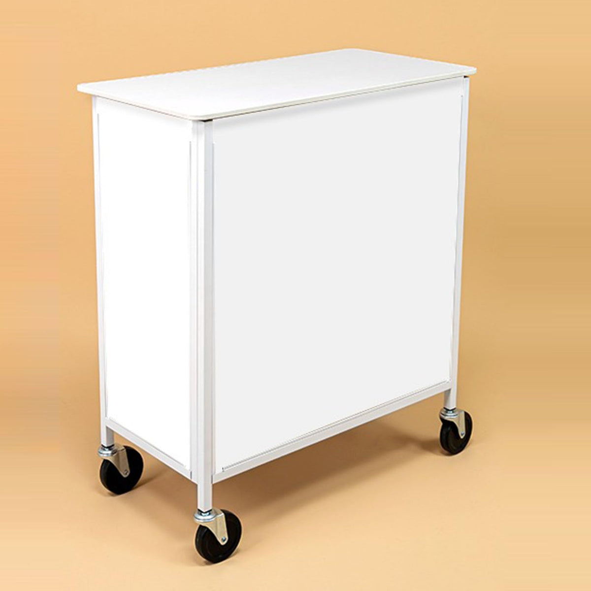Portable Promotion Counter Reception Event Desk Front Desk Podium Table Trade Show Display Counter Speech Stand,Supermarket Tasting Table Booth Banner Advertising Stand (PVC, 74 x 36 x 83 cm)