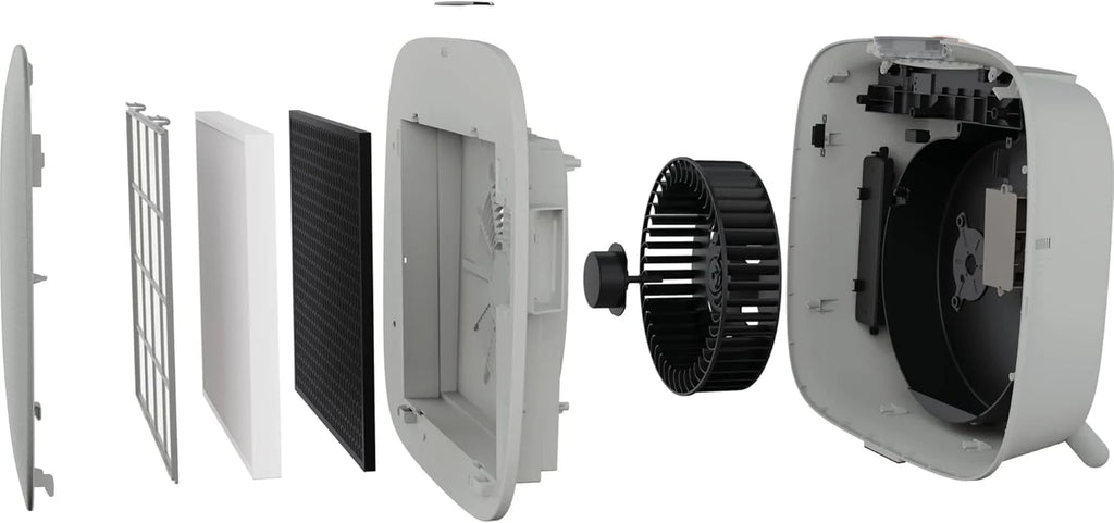 AEG APU72771DG oczyszczacz powietrza, filtr HEPA, eliminuje 99,5% bakterii, pojemność do 70 m2, 3 prędkości, dotykowy, sterowanie głosem, Wi-Fi, czujnik wilgotności/temperatury, filtrowanie 4 etapów,