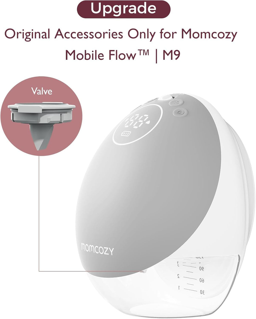 Momcozy Breast Pump Hands-Free Upgraded Mobile Flow M9 24mm, 2Pcs Cozy Red