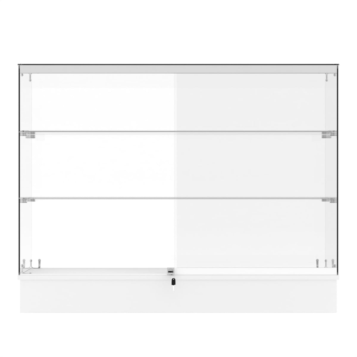 48" W x 17.9" D x 37.9" H - Black Full Vision Retail Display Case, Tempered Glass Display Cabinet with Glass Shelves and Storage Compartment,Storage Cabinets for Retail and Collectible Display