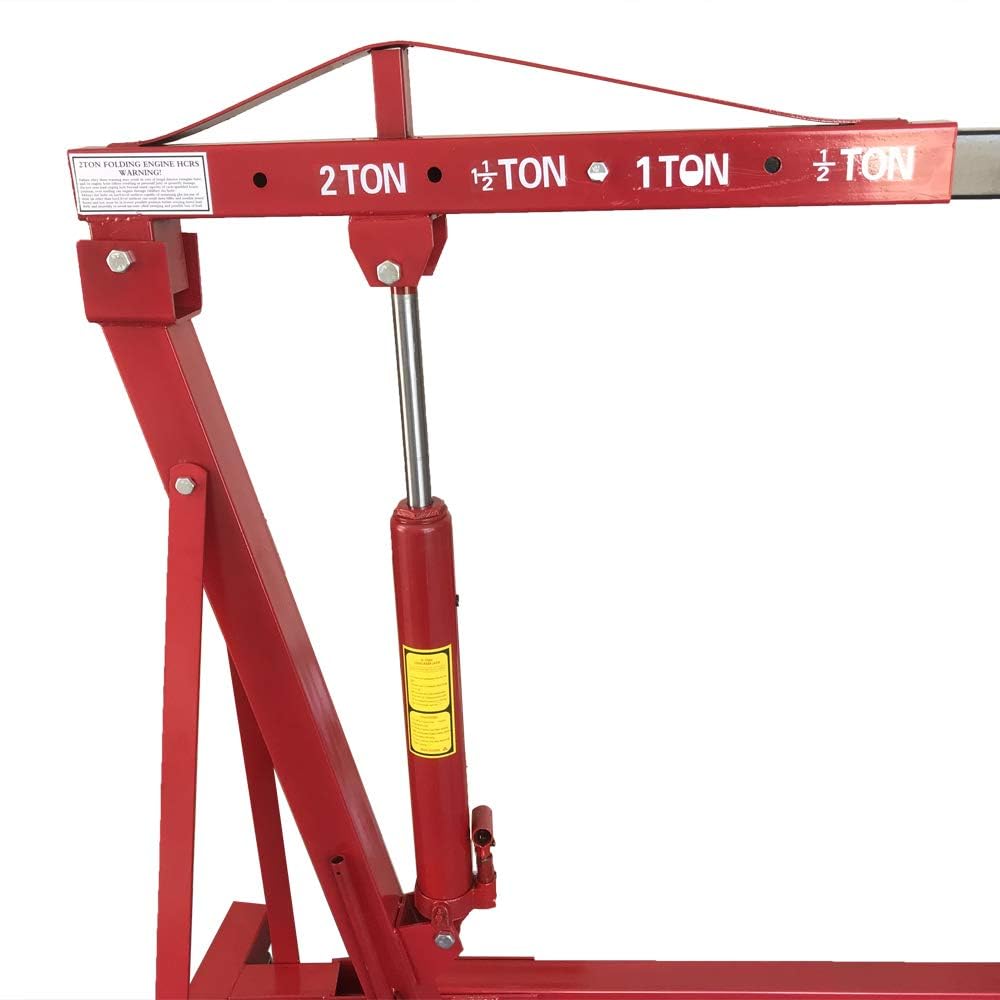 2 Ton Hydraulic Engine Hoist Crane, 4400LBS Folding Cherry Picker