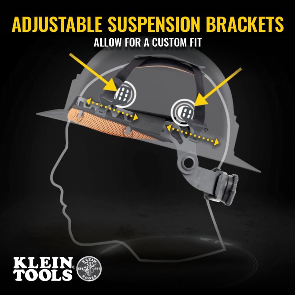 Klein Tools KARBN Full Brim Vented Hard hat, Class C, Premium Comfort and Jobsite Protection