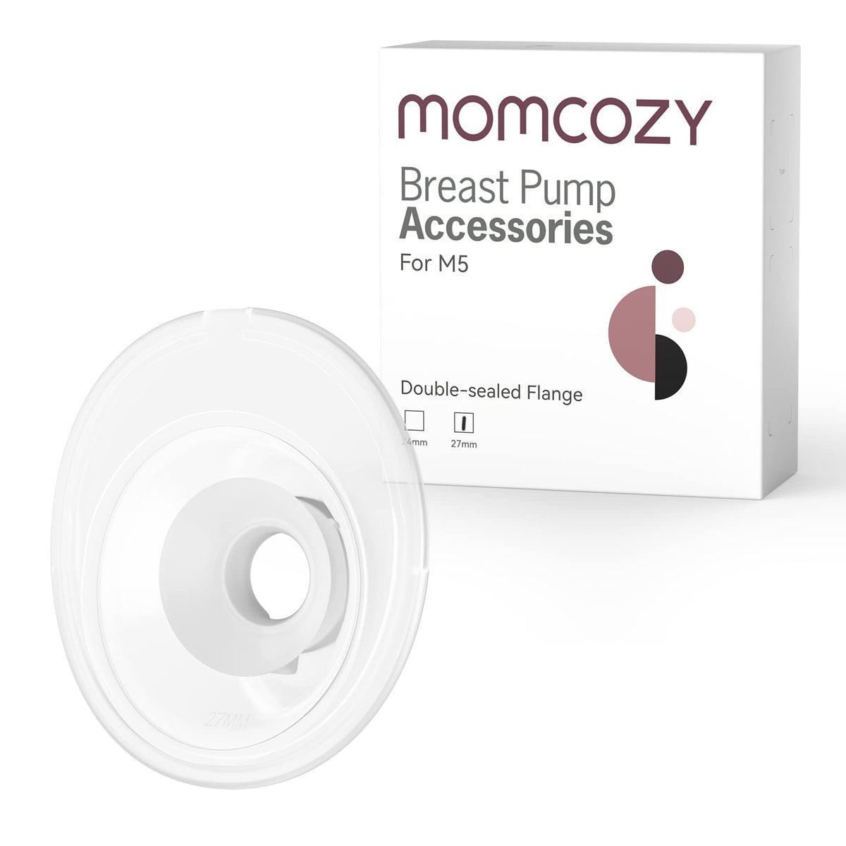 Momcozy M5 Lite Hands-Free Wearable Breast Pump, DoubleFit Flange for Baby-Like Comfort, 3 Modes & 9 Suction Levels, No Flange Insert or Hard Carry Case, 24mm, 2-Pack, Cozy Red