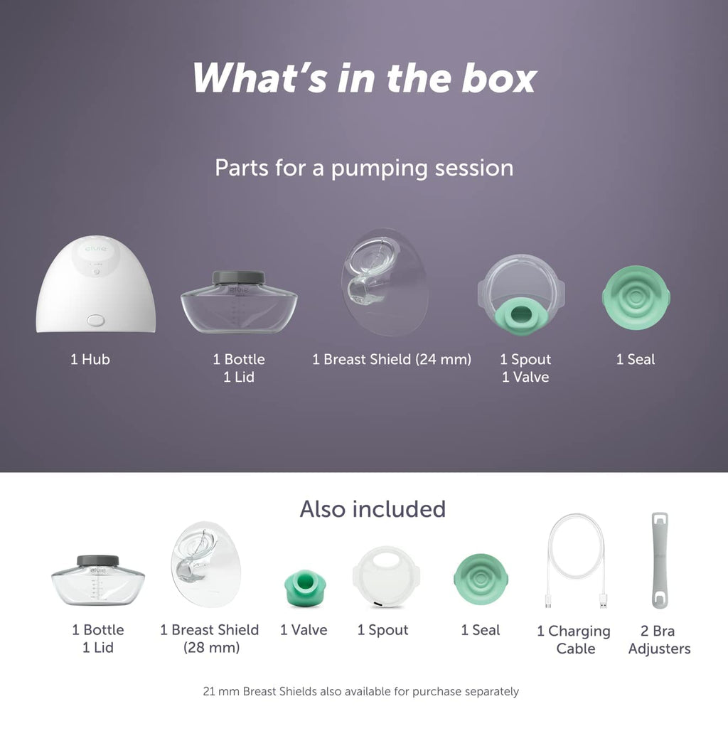 Elvie - Double, Wearable Breast Pump w/App - The Smallest & Quietest - Portable - Hands Free & Discreet - Automated with Four Personalized Settings