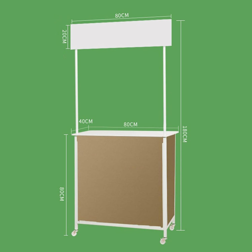 Mobile Portable Promotion Counter Table, Pop Up Podium Trade Show Exhibition Reception Event Desk Counter Speech Stand,Commercial Supermarket Folding Tasting Table