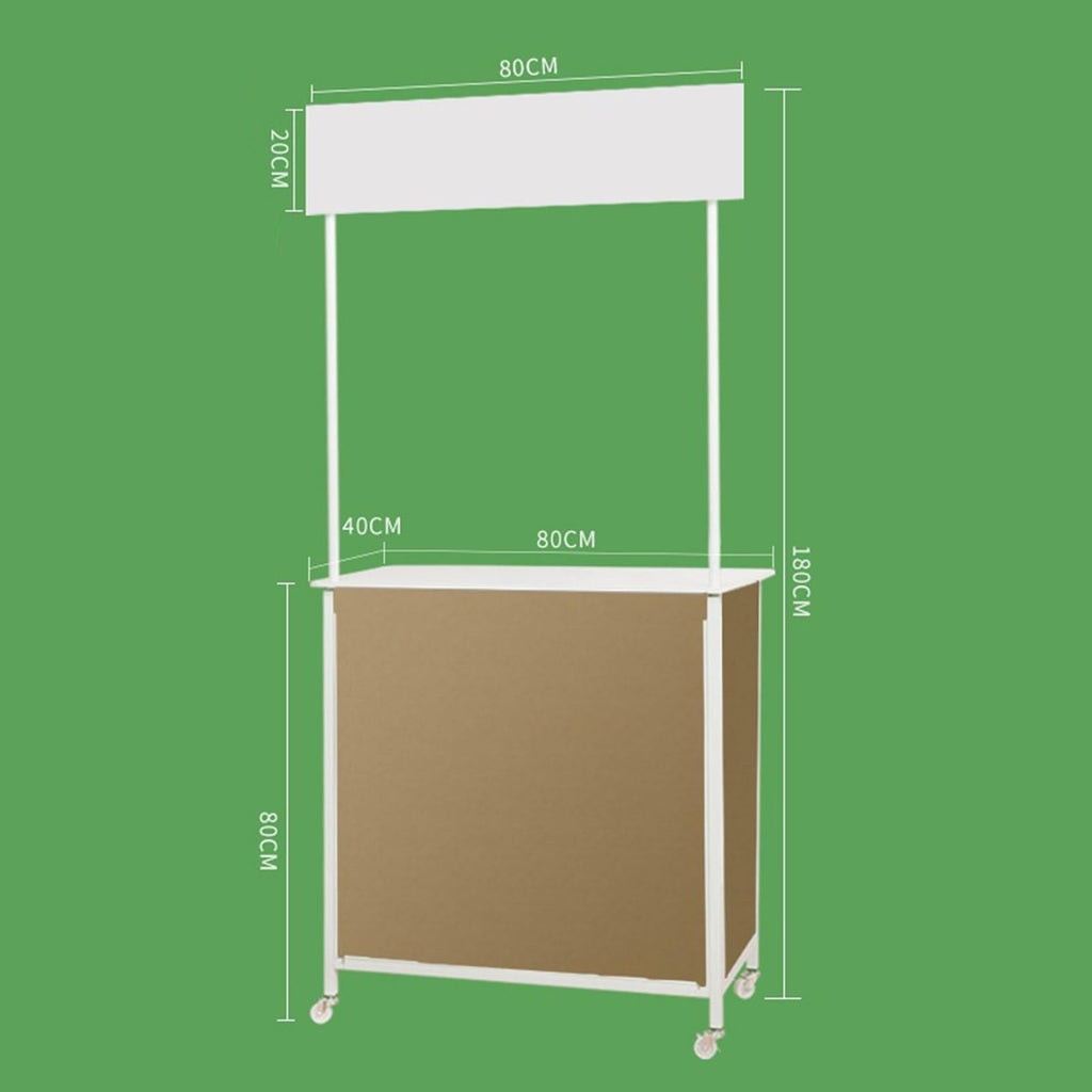 Mobile Portable Promotion Counter Table, Pop Up Podium Trade Show Exhibition Reception Event Desk Counter Speech Stand ,Commercial Supermarket Folding Tasting Table Booth Kiosk Display Banner Stand
