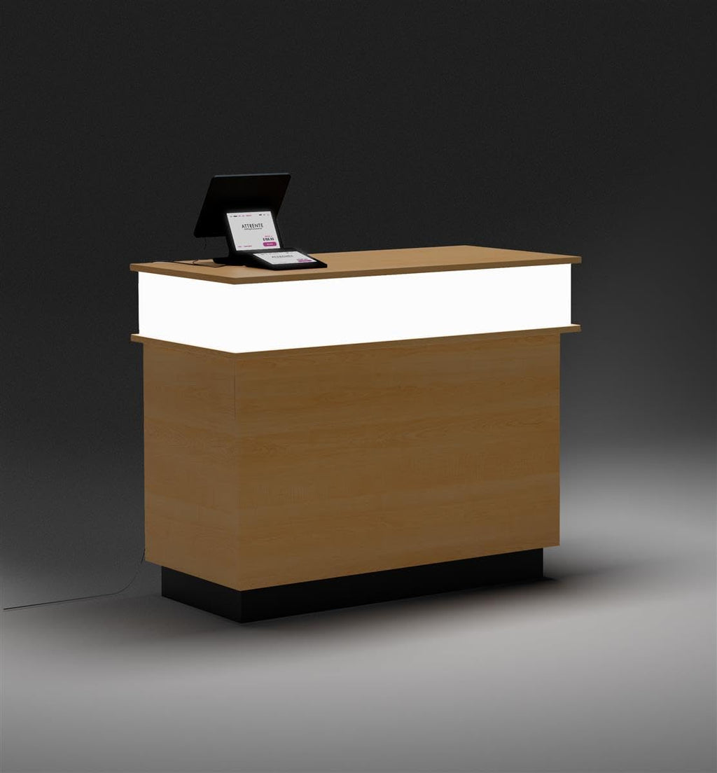 Displays2go Retail Checkout Counter with LED Lighting