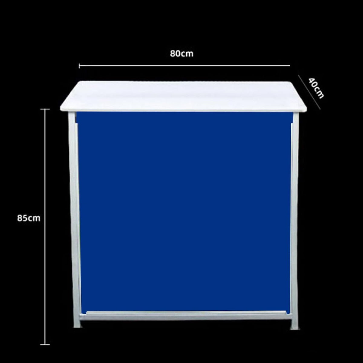 Portable Trade Show Counter Table Exhibition Foldable Promotional Counter Retail Advertising Display Banner Stand Supermarket Tasting Table Reception Event Desk (PVC Board, 80 * 40 * 85 cm)